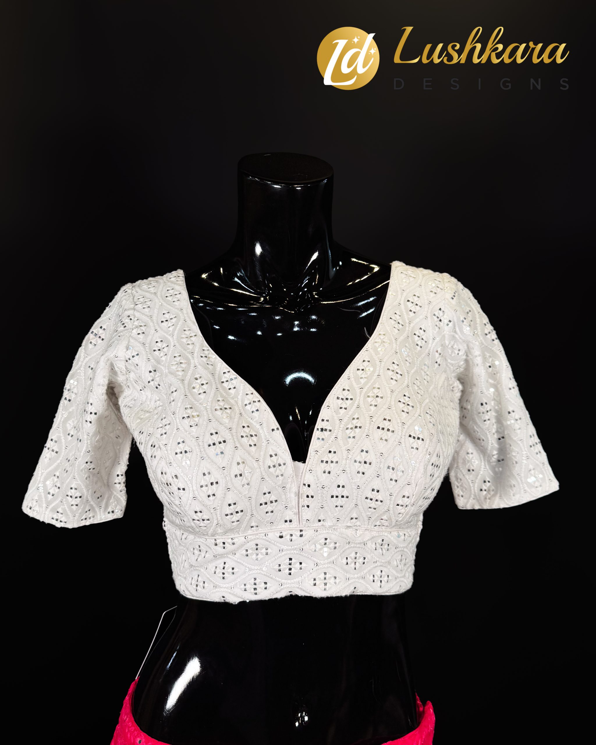Lushkara White Elegance Eyelet Blouse