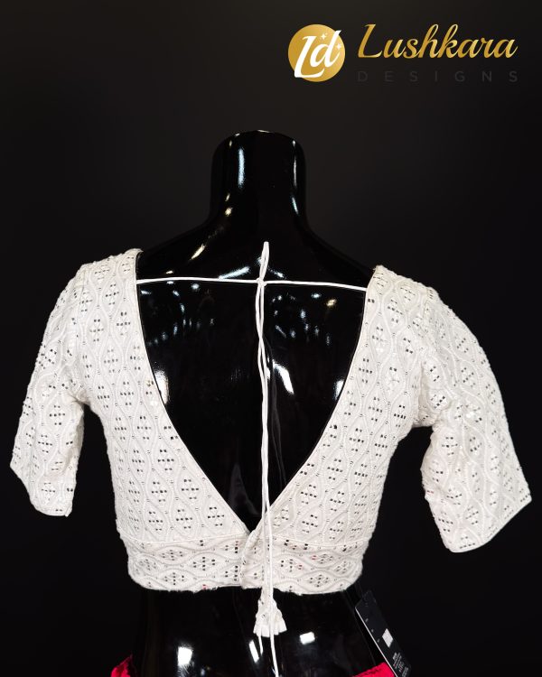 Lushkara White Elegance Eyelet Blouse - Image 2