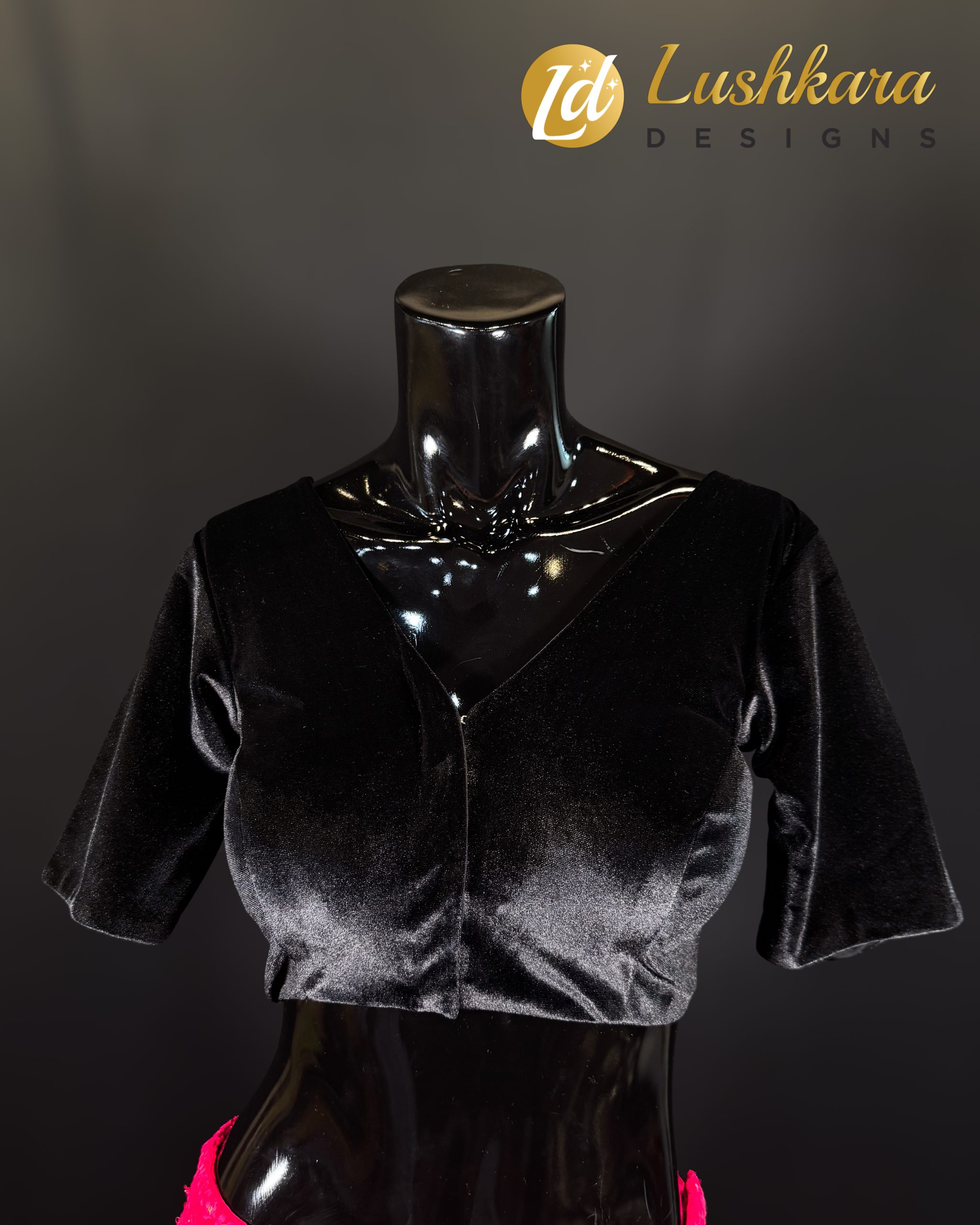Lushkara Midnight Black Velvet Blouse