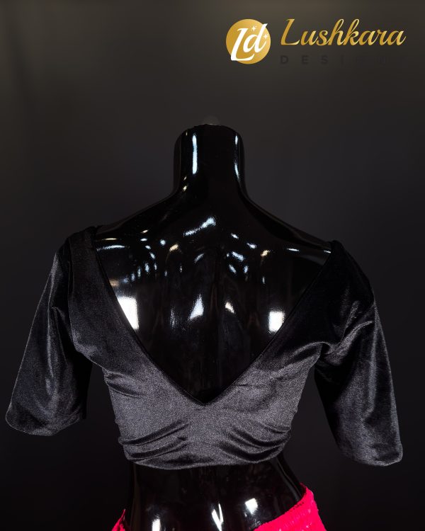 Lushkara Midnight Black Velvet Blouse - Image 2