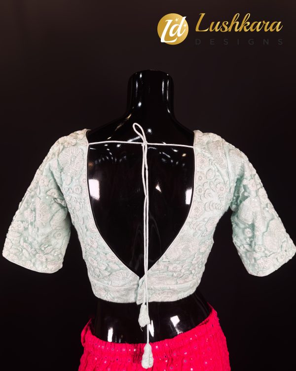 Lushkara Powder Blue Embroidered Blouse - Image 2