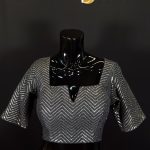 Lushkara Midnight Grey Sequin Chevron Blouse