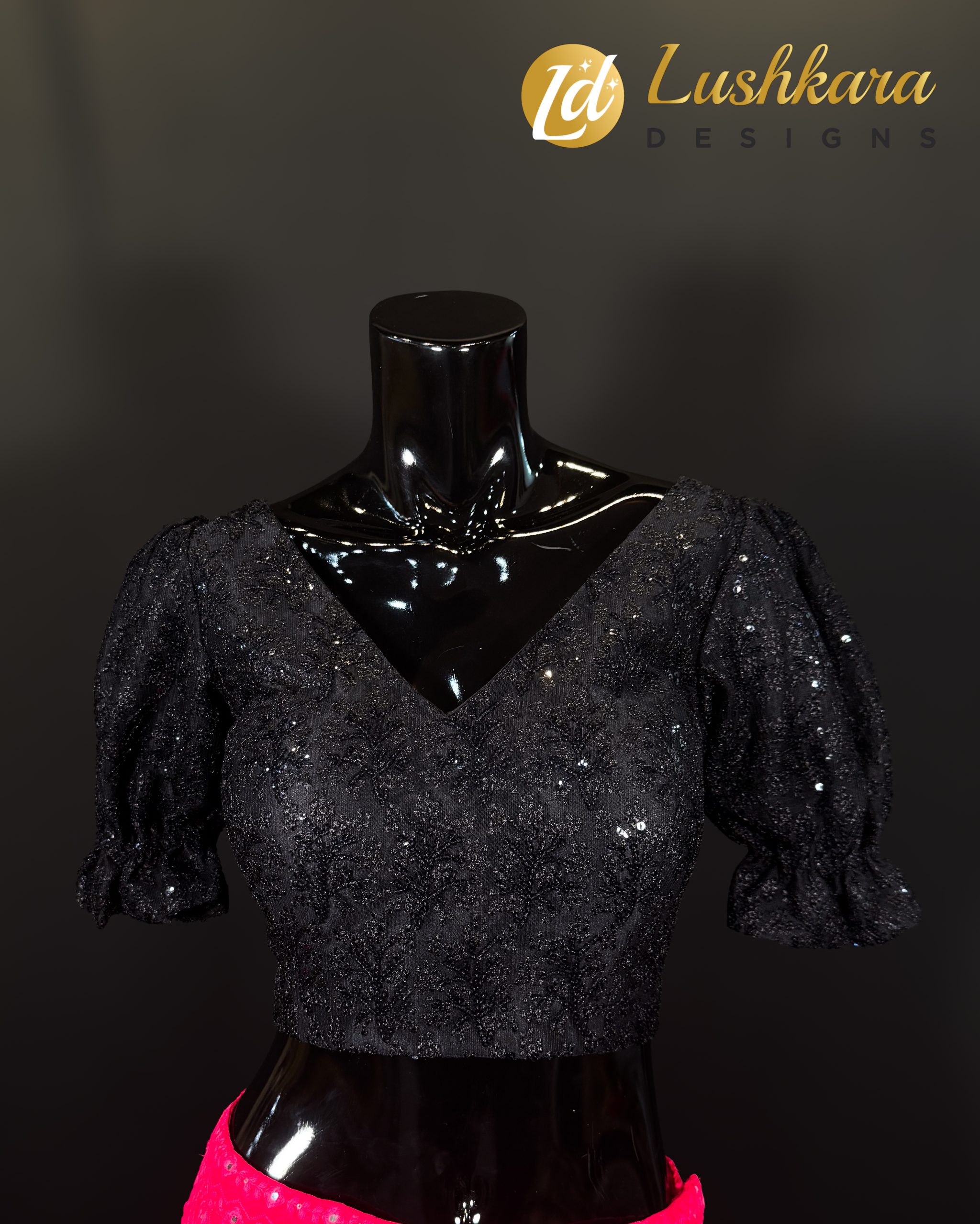 Lushkara Midnight Sparkle Black Blouse