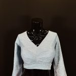 Lushkara Shimmering Silver Ruched Blouse