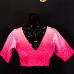 Radiant Pink Ombre Sequin Blouse with Tassel Tie Back