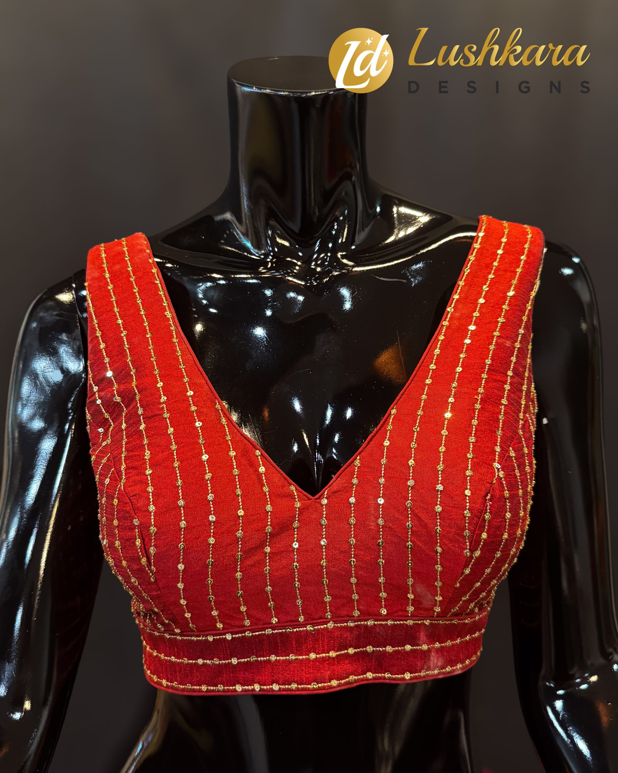 Lushkara Rust Red Sequin Blouse
