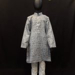 Lushkara Grey Floral Kurta Set for Kid