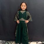 Lushkara Kids' Emerald Green Sharara Set