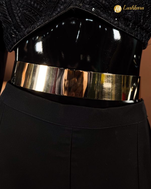 Lushkara Sleek Metallic Gold Waist Belt