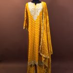 Lushkara Mustard Mirror-Work Sharara Set