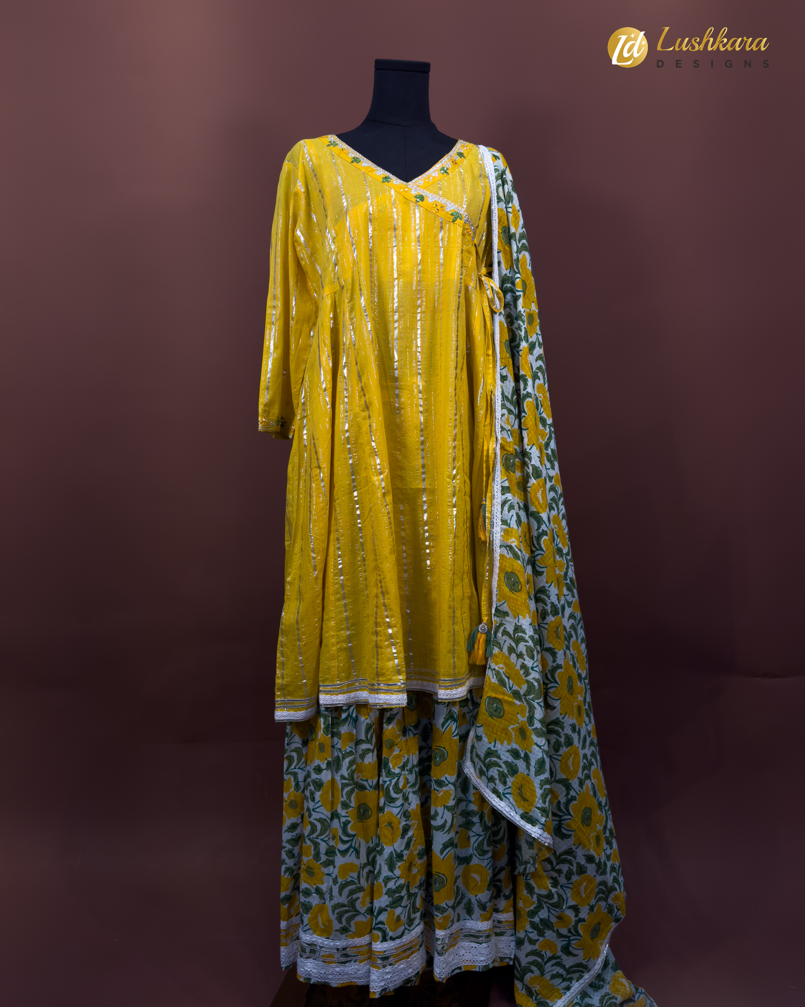 Lushkara Sunflower Radiance Sharara Set