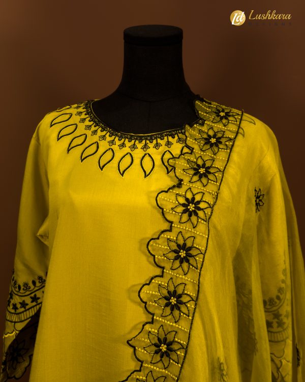 Lushkara Sunshine Yellow Embroidered Suit Set - Image 2