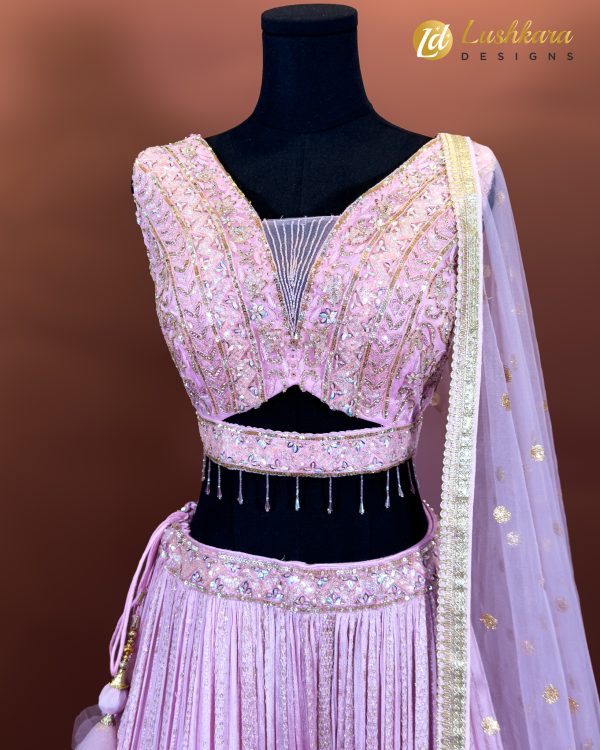Lushkara Baby Pink Embellished Lehenga Set - Image 2