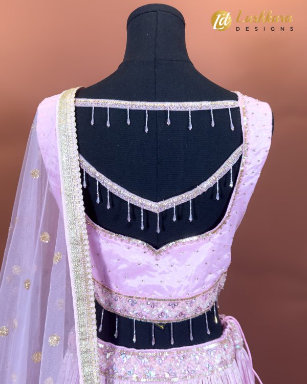 Lushkara Baby Pink Embellished Lehenga Set - Image 3