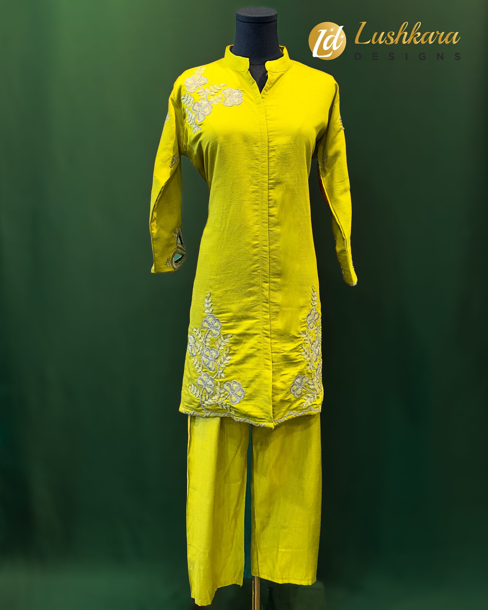 Lushkara Mustard Collar Co-ord Set