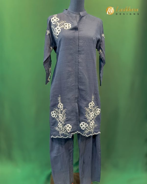 Lushkara Black Floral Embroidered Set