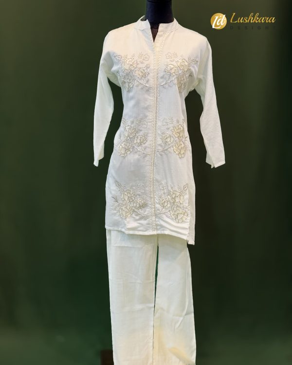 Lushkara Pearl White Floral Set