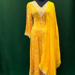Lushkara Mustard Mirror Gota Suit