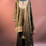 Short Anarkali set mint Green Color