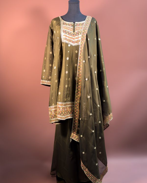 Short Anarkali set mint Green Color