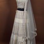 Ivory Shiny-Embroidered Bridal Lehenga