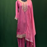 Lushkara Pink Mirror Work Salwar Kameez Set