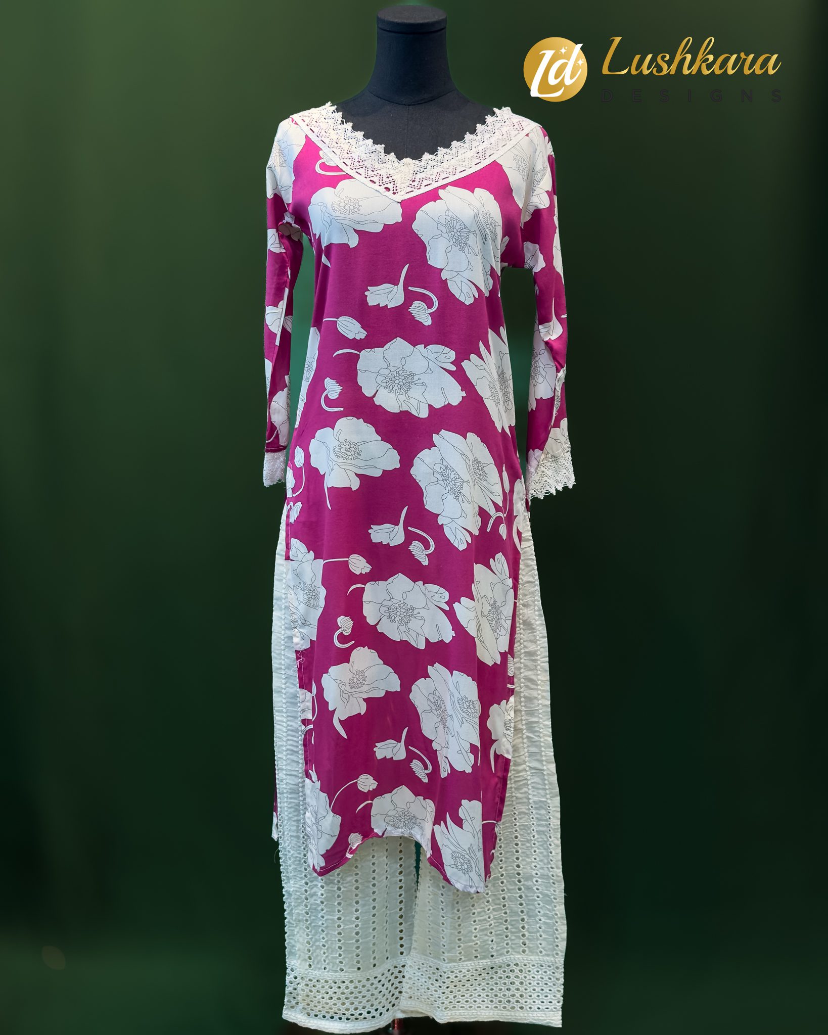 Lushkara Floral Fuchsia Co-ord Set