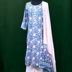 Lushkara Blue Floral Salwar Kameez Set