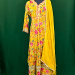Lushkara Mustard Floral Mirror Salwar kameez