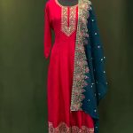 Lushkara Maroon Embroidered Salwar Kameez Set
