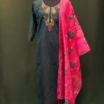 Lushkara Green Red Embroidered Suit