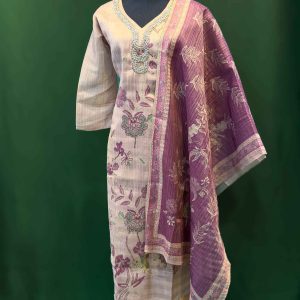 Purple Floral Printed Salwar Kameez Set - Lushkara Designs