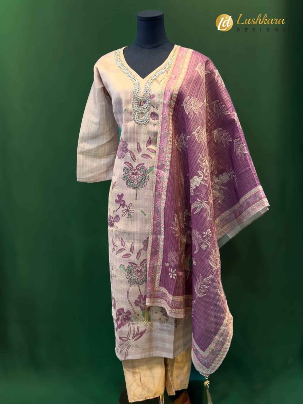 Purple Floral Printed Salwar Kameez Set - Lushkara Designs