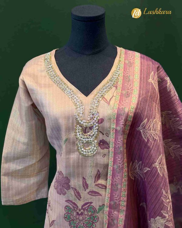 Purple Floral Printed Salwar Kameez Set - Lushkara Designs - Image 2