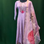 Lavender Embroidered Salwar Kameez with Floral Dupatta – Lushkara Designs