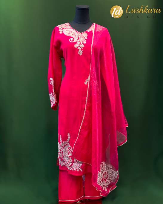 Hot Pink Embroidered Salwar Kameez with Gota Work – Lushkara Designs