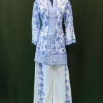 Blue Floral Print White Co-ord Set – Lushkara Designs