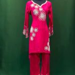 Hot Pink Floral Embroidered Salwar Kameez Set – Lushkara Designs