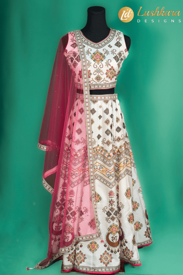 Lushkara Kids Printed Multicolor Lehenga Choli