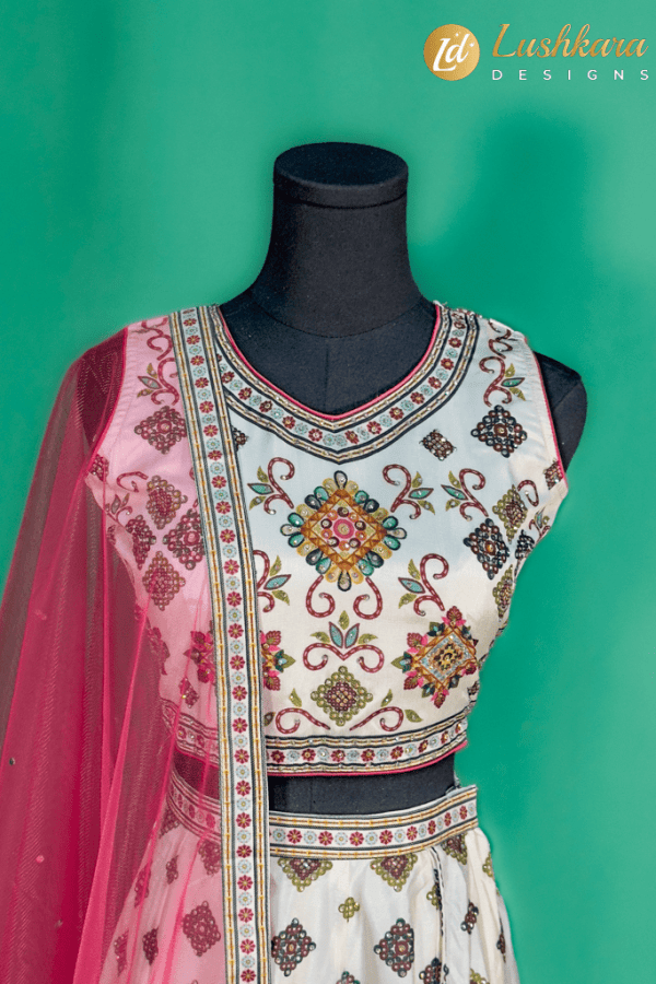 Lushkara Kids Printed Multicolor Lehenga Choli