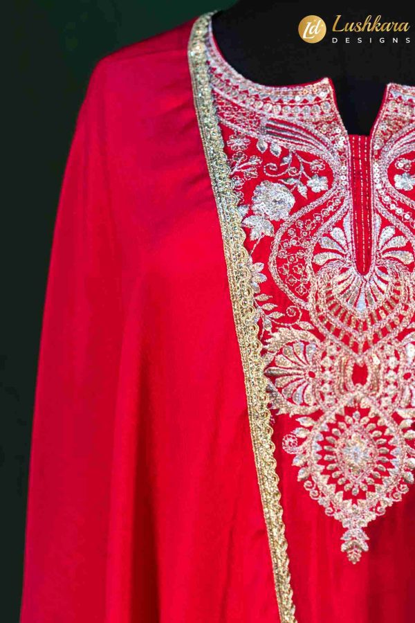 Lushkara Rani Pink Sharara Suit with Ivory Embroidery