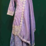 Lushkara Lavender Sharara Suit with Heavy Embroidery and Scalloped Dupatta