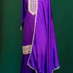 Lushkara Royal Purple Sharara Suit with Golden Embroidery and Dupatta