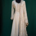 Lushkara Ivory Anarkali Suit with Mirror and Thread Embroidery