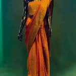 Lushkara Orange & Red Banarasi Saree