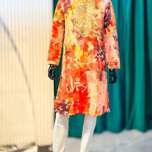 Lushkara Multicolor Printed Mens Kurta Set