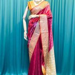 Lushkara Gold Banarasi Silk Saree with Golden Border