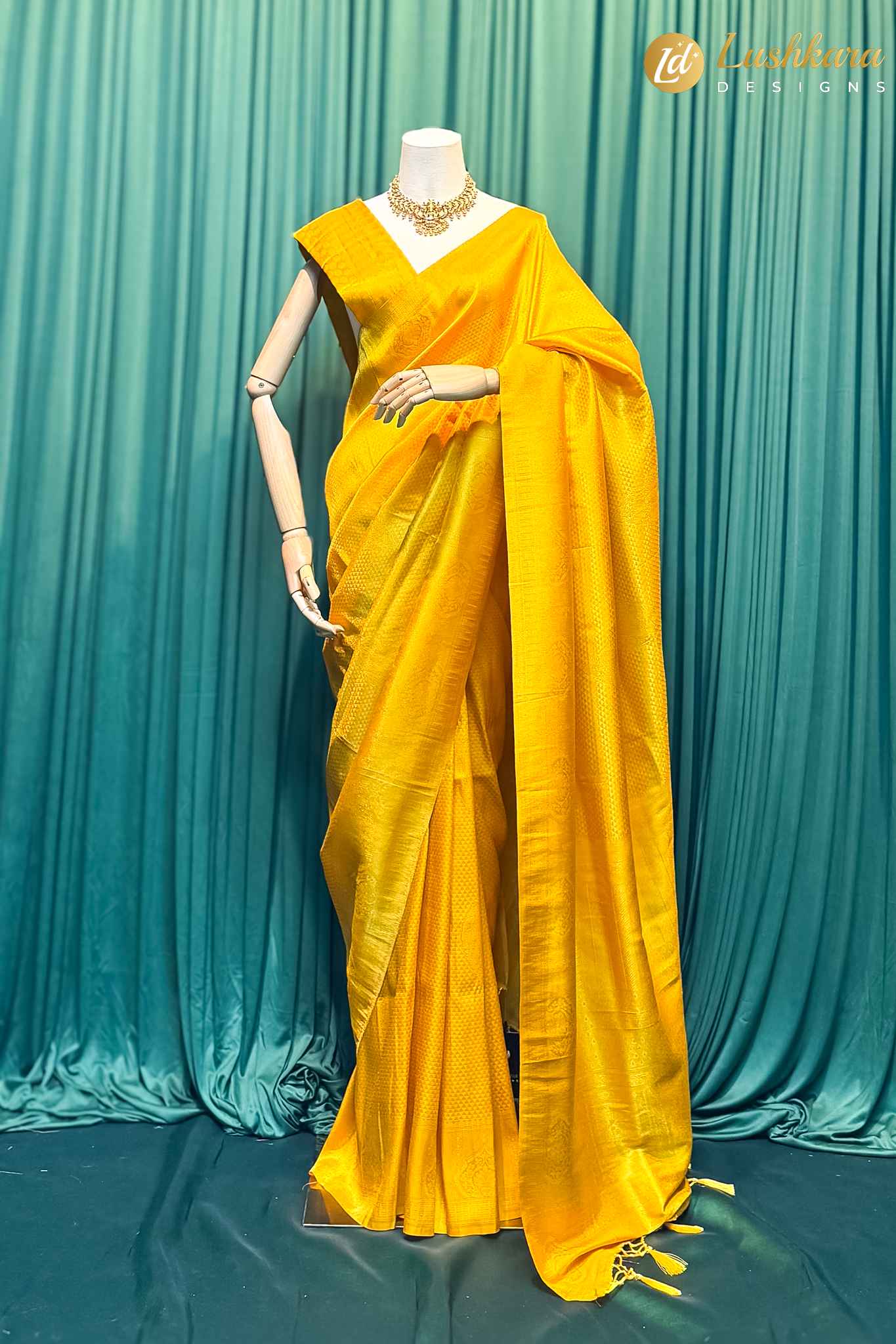 Lushkara Yellow Banarasi Silk Saree