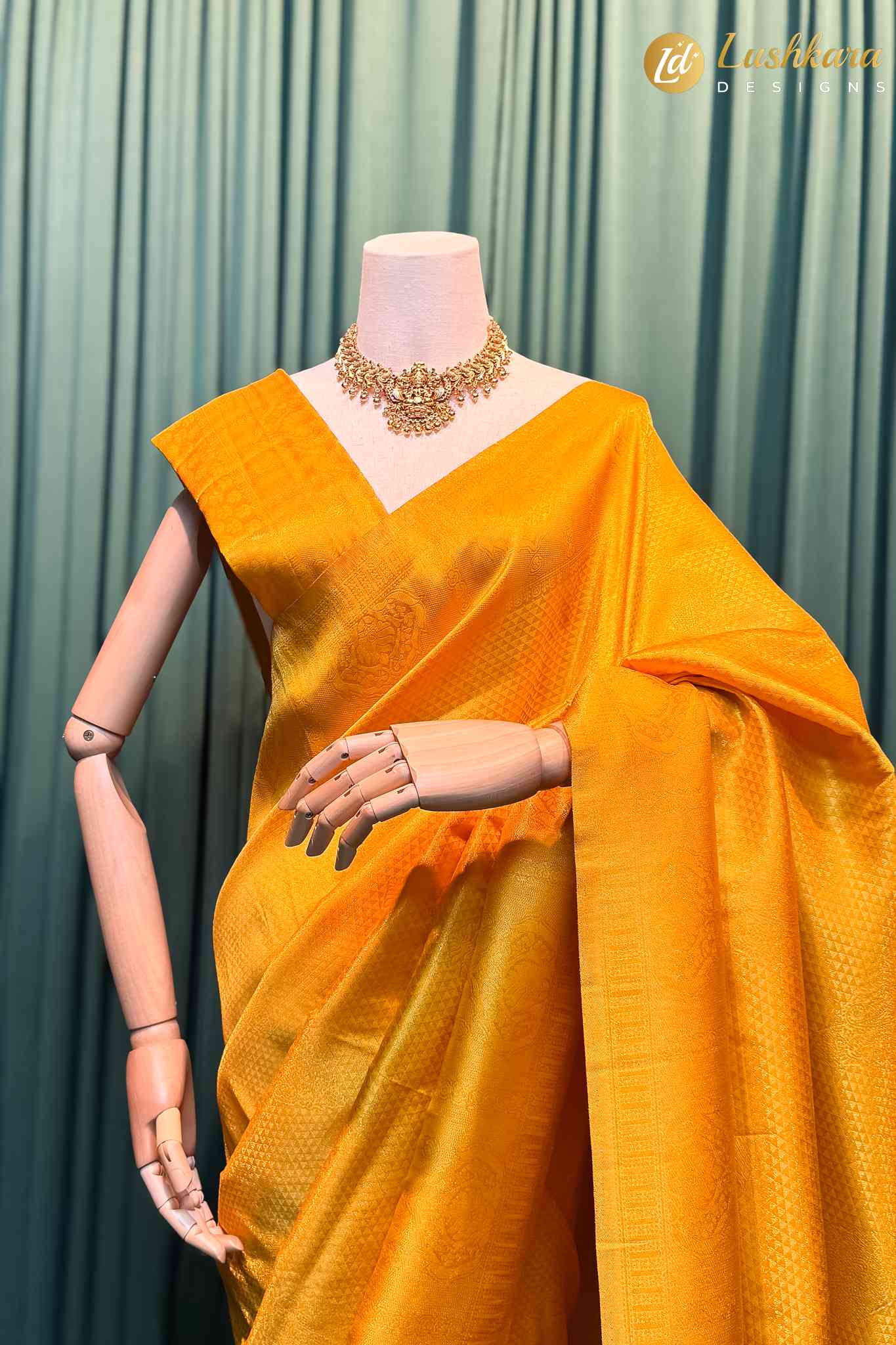 Lushkara Yellow Banarasi Silk Saree – Traditional Elegance for Festive Occasions