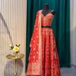 Lushkara Red Embroidered Lehenga Set with Dupatta